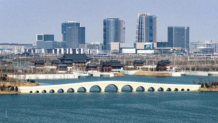 航拍雄安新区启动区，现代化城市形象全面显现。雄安媒体中心王伟倩 摄