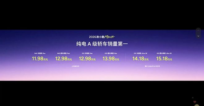 ▲小鹏2026款MONA M03售价