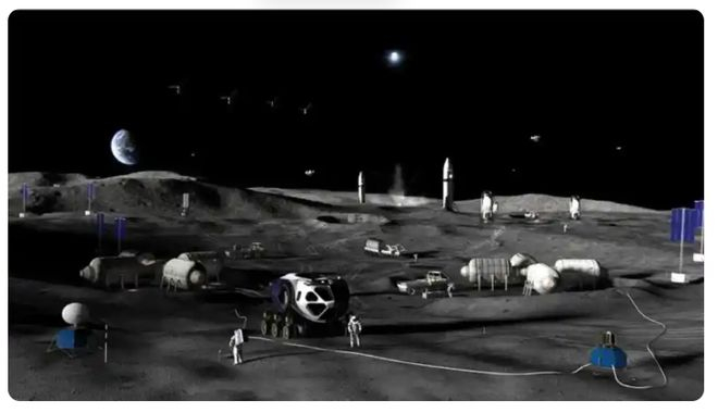 NASA对月球基地的构想。图源：澎湃新闻