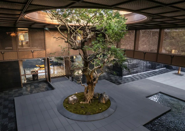 ▲中庭，绿城·慈溪凤起潮鸣，实景图，慈溪