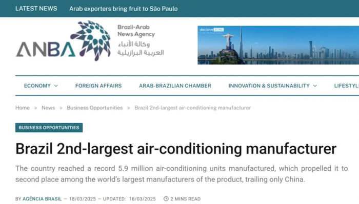 图片源于海外新闻报道截图Brazil 2nd-largest air-conditioning manufacturer