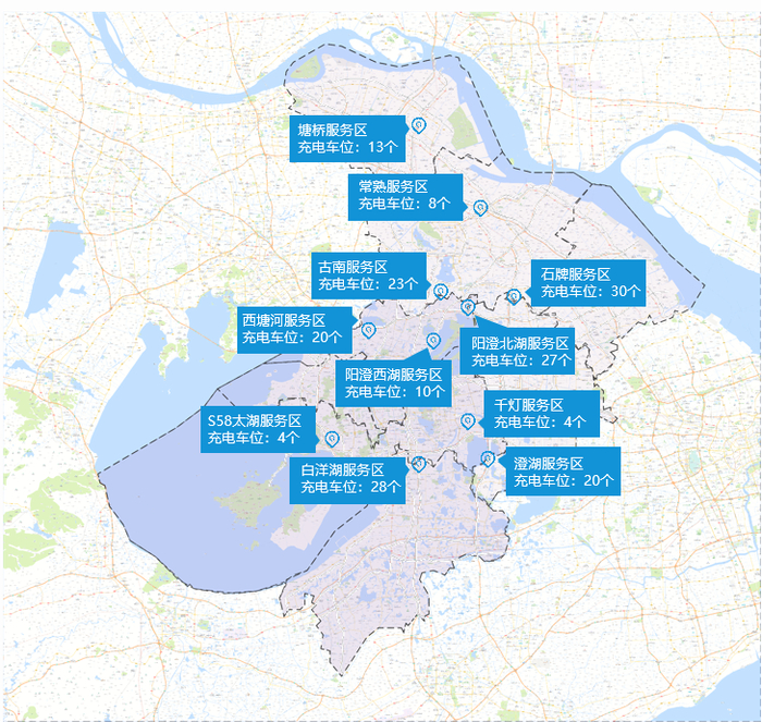 清明期间苏州服务区充电车位分布