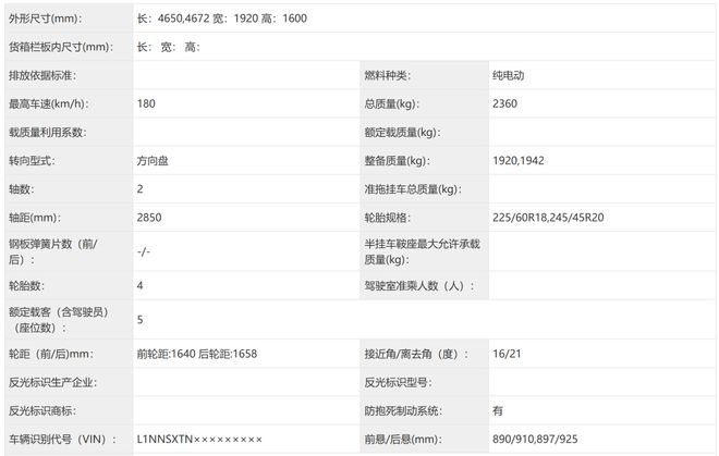 ▲小鹏L03车身尺寸等信息