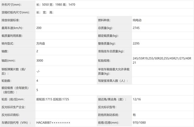 ▲启境GT7车身尺寸等信息