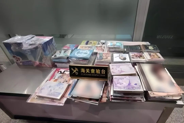 图为海关查获淫秽书刊
