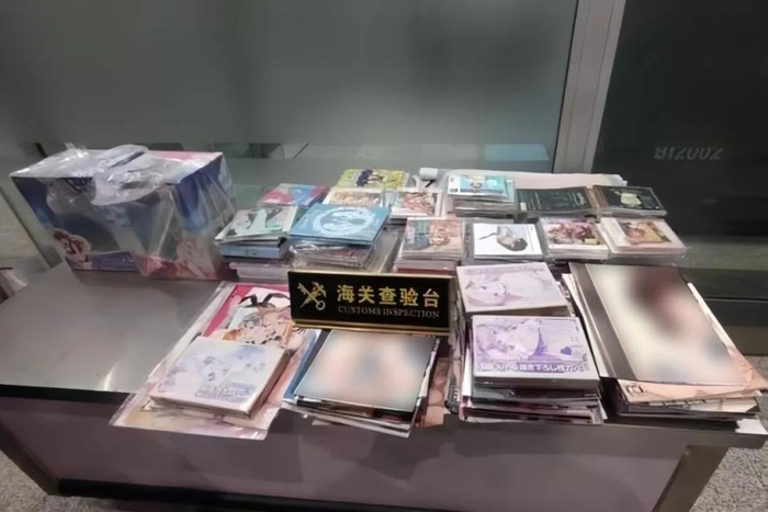 图为海关查获淫秽书刊