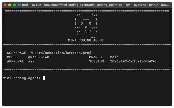 图 5：一个极简但功能完备、从零构建的「迷你编程智能体」（纯 Python 实现）。