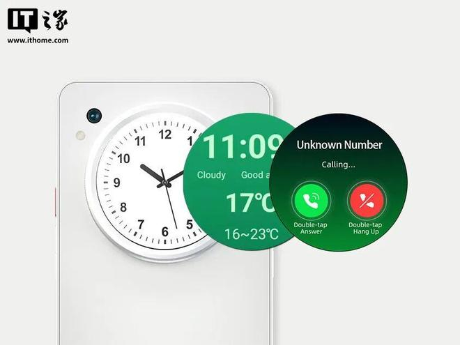 ▲ 支持自拍、时钟 / 气温显示、来电 / 短信通知