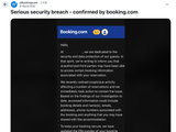 全球最大在线旅游公司 Booking.com 遭黑客入侵，旅客姓名 / 电话号码等隐私信息外泄