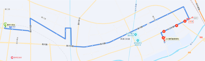 （17路区间走向调整示意图）