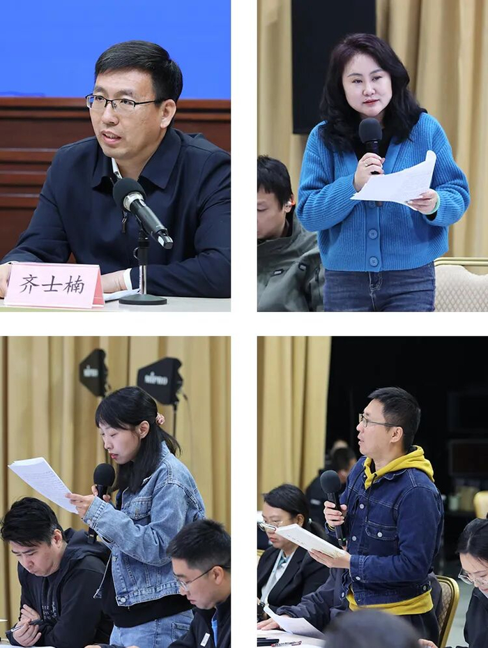 左上齐士楠，右上海河传媒中心生活广播记者，左下今晚报记者，右下津云记者。