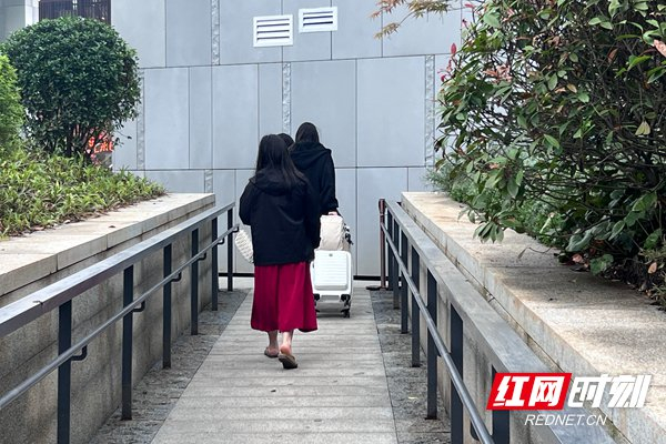 现场设置的无障碍通道方便游客拖运行李。