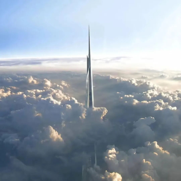 沙特吉达塔效果图。设计高度为1008米