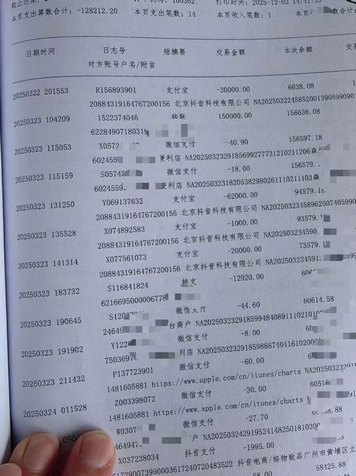 小朱在平台上消费。图片来源：受访者供图