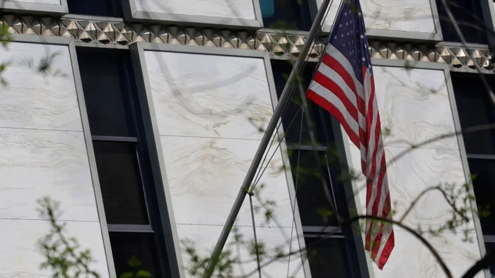 △美国驻墨西哥大使馆外（资料图）