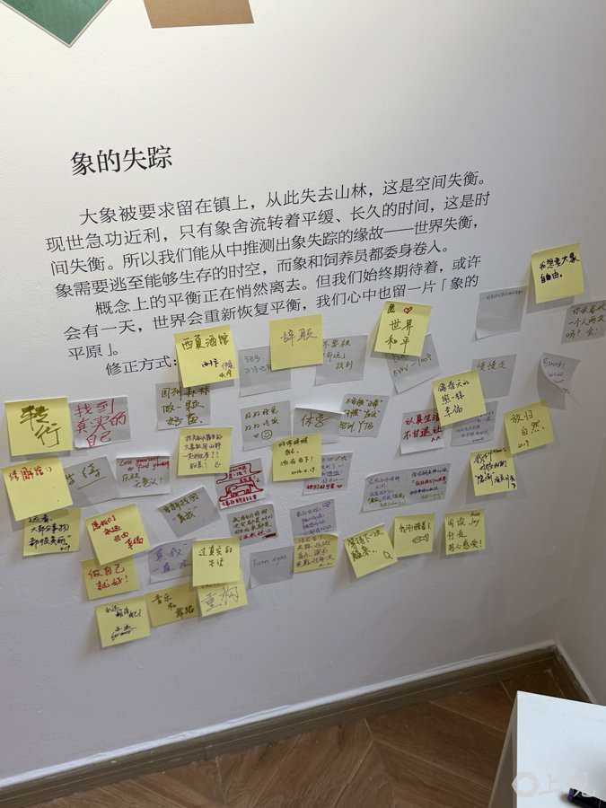 贴满读者留言的墙壁。施晨露摄
