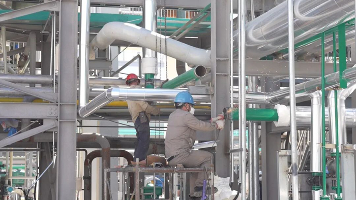 福建天甫厦化科技有限公司年产60万吨硫磺制酸及衍生产品项目现场。图源：上杭融媒