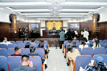 图为本案庭审现场。图据新华社客户端