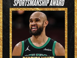 官方：凯尔特人后卫德里克·怀特获得本赛季体育道德风尚奖