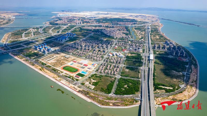 空中俯瞰美丽的大嶝岛。