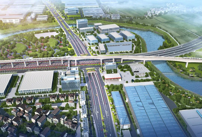 文一西路西延临安段（相府路改建工程）鸟瞰图