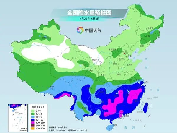 △未来10天南方大部累计雨量较大