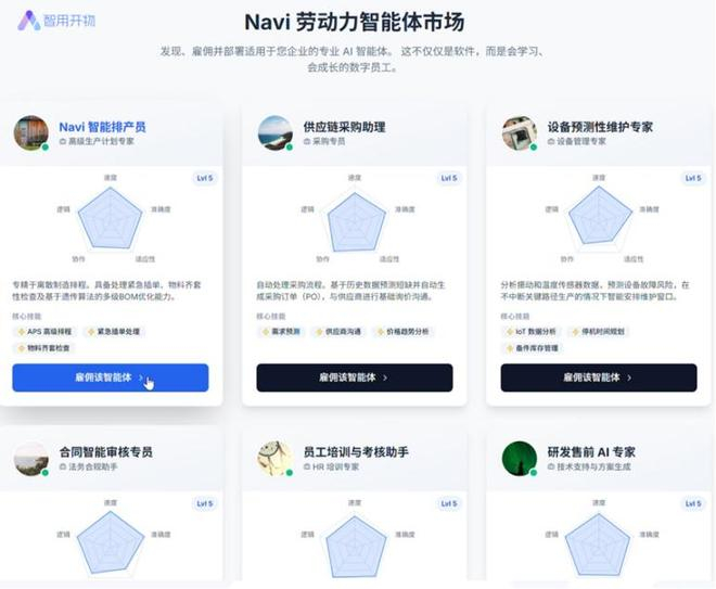 Navi劳动力智能体市场（图源/企业）