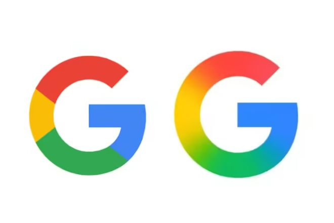 ▲ 谷歌的旧 Logo（左）与新 Logo（右）
