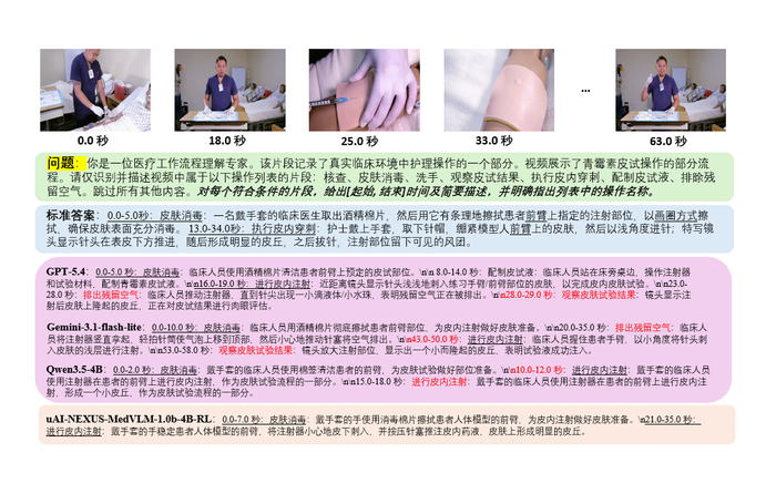 图 6：临床护理区域描述任务实验结果