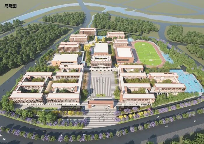 佛山市高级中学新校区项目鸟瞰图。图源：高明教育