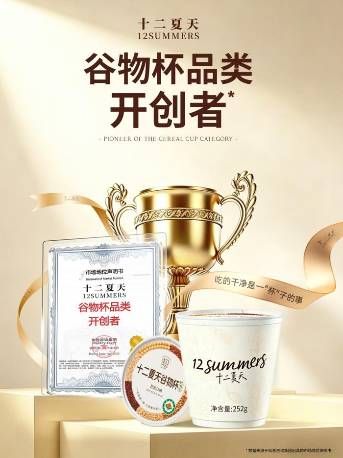FBIF 2026展会现场（左）十二夏天品牌宣传海报（右）
