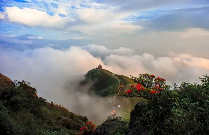 左图为姑婆山仙姑瀑布。贺州市文化广电和旅游局 供图