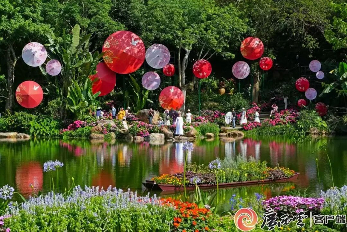 青秀山鲜花盛开一景。