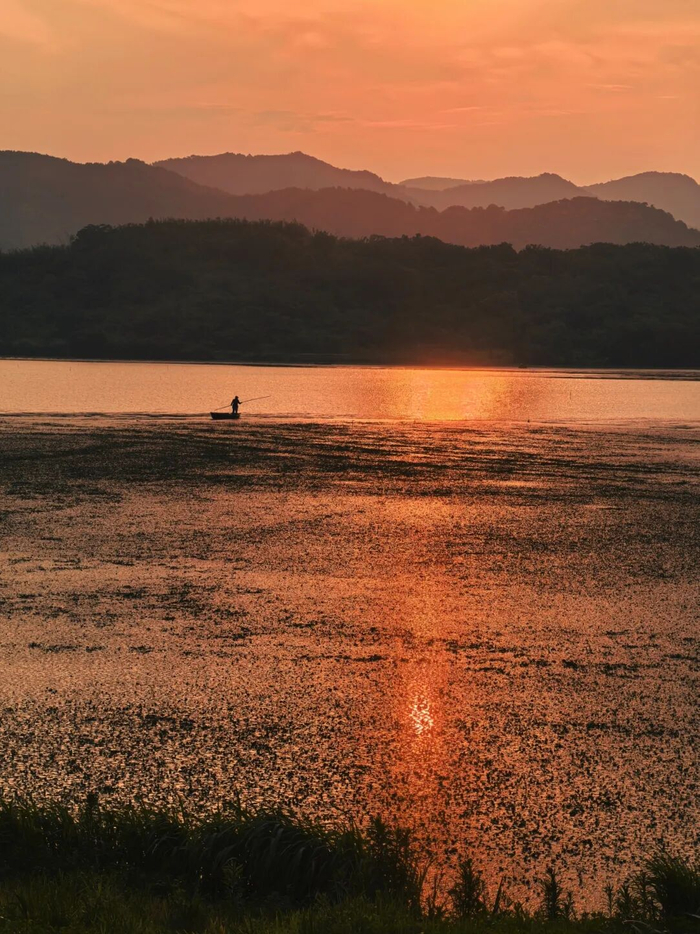 东钱湖湖面风光。
