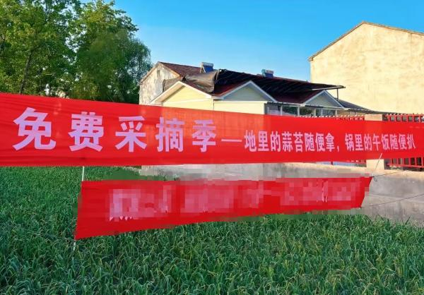江苏徐州一乡村挂起横幅。网络截图
