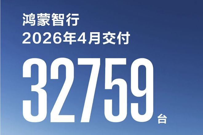▲鸿蒙智行2026年4月交付量