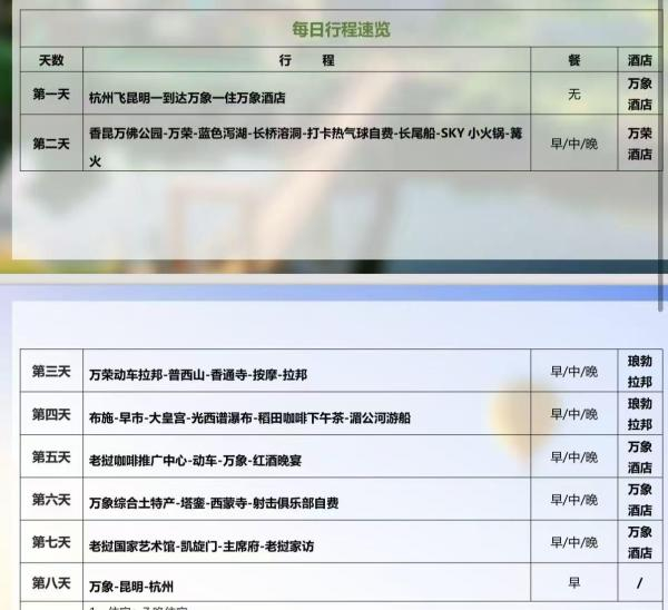 杭州市民向潮新闻记者出示老挝游行程。受访者供图
