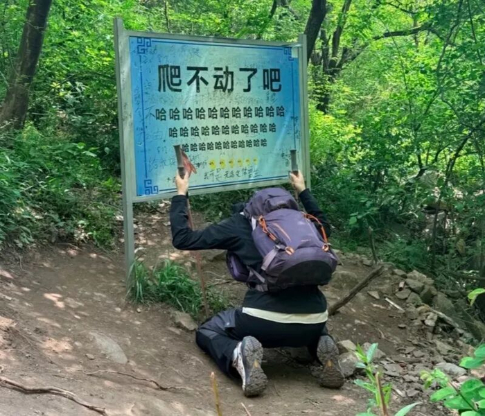 ▲原标语牌是嵩山一网红打卡点。图/上游新闻
