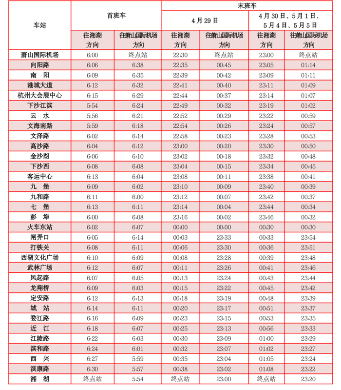 （5月5日延长运营服务时间）