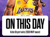 18年前的今天：科比·布莱恩特获得个人生涯唯一一个常规赛MVP
