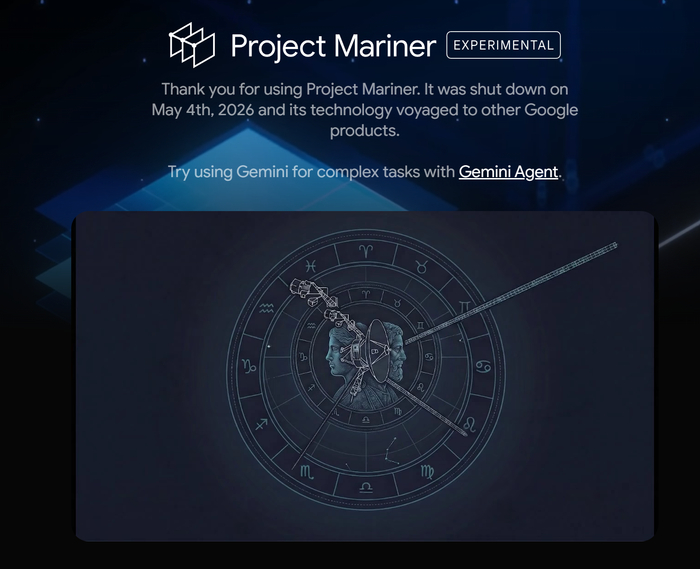 ▲Project Mariner告别声明（图源：Project Mariner）