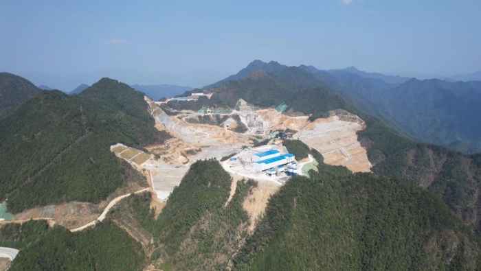 浙江松阳抽蓄电站上水库施工面貌。