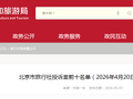 北京市旅行社投诉量前十名单（2026年4月20日至4月26日）