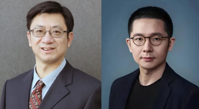 ▲阶跃星辰CEO姜大昕（左）、阶跃星辰董事长印奇（右）（图源：阶跃星辰）