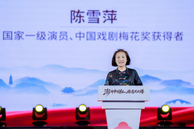 图为国家一级演员、中国戏剧梅花奖获得者陈雪萍致辞