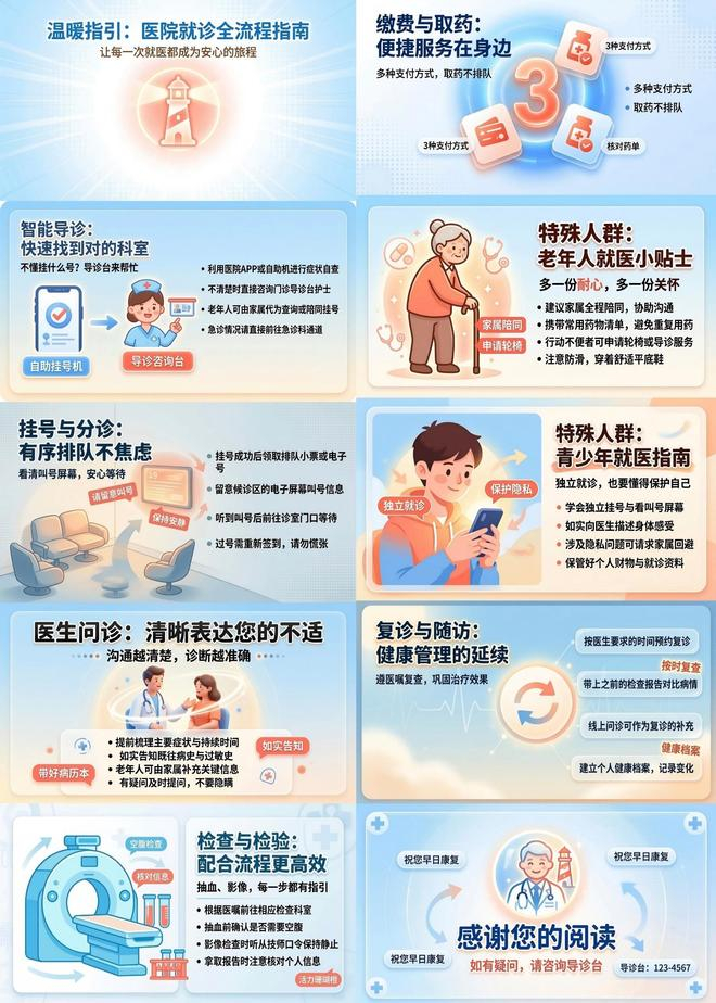 ▲SenseNova 6.7 Flash-Lite制作的就诊流程PPT（图源：商汤科技）