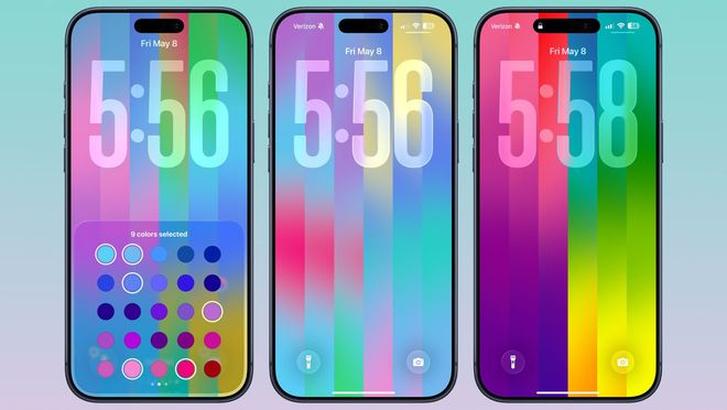 iOS 26.5 的 Pride Luminance 壁纸效果图