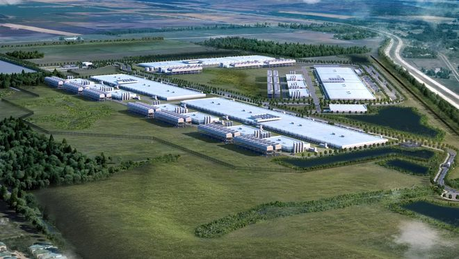 ▲OpenAI和甲骨文计划在威斯康星州150亿美元的数据中心站点（图源：Vantage Data Centers）