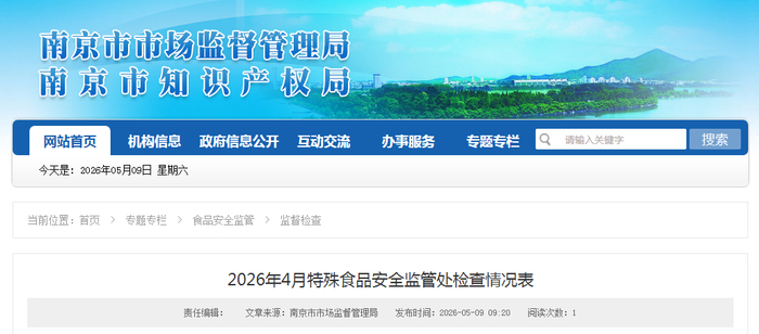 2026年4月特殊食品安全监管处检查情况表