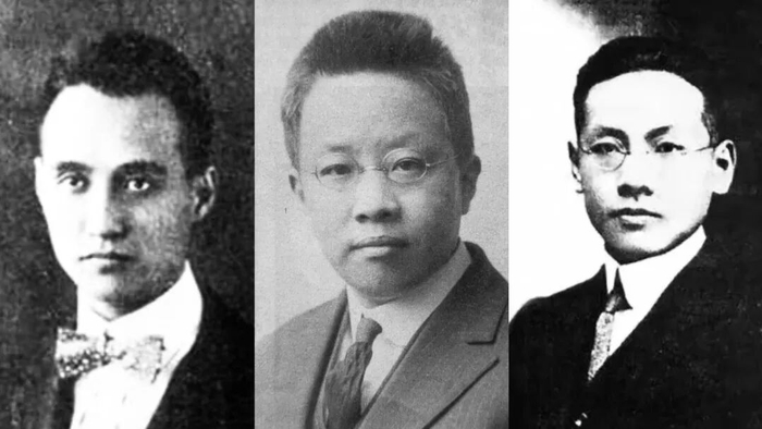 ▲学衡派代表人物：梅光迪、汤用彤、吴宓